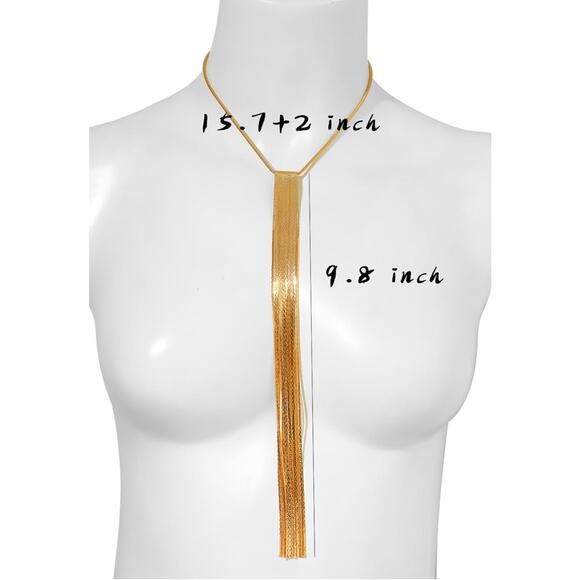 14K Gold Plated Lariat Necklace - Picture 4 of 4